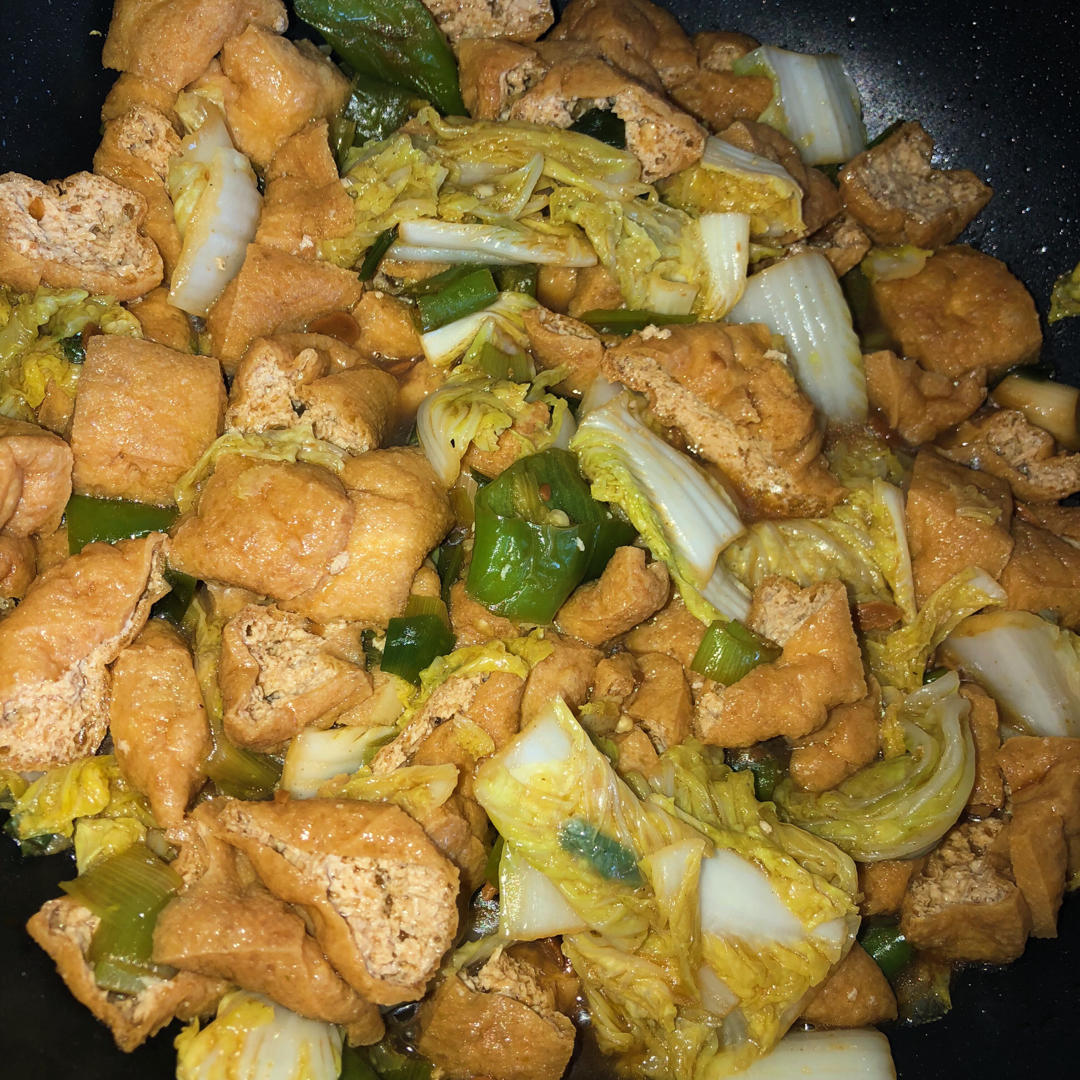 青椒油豆腐