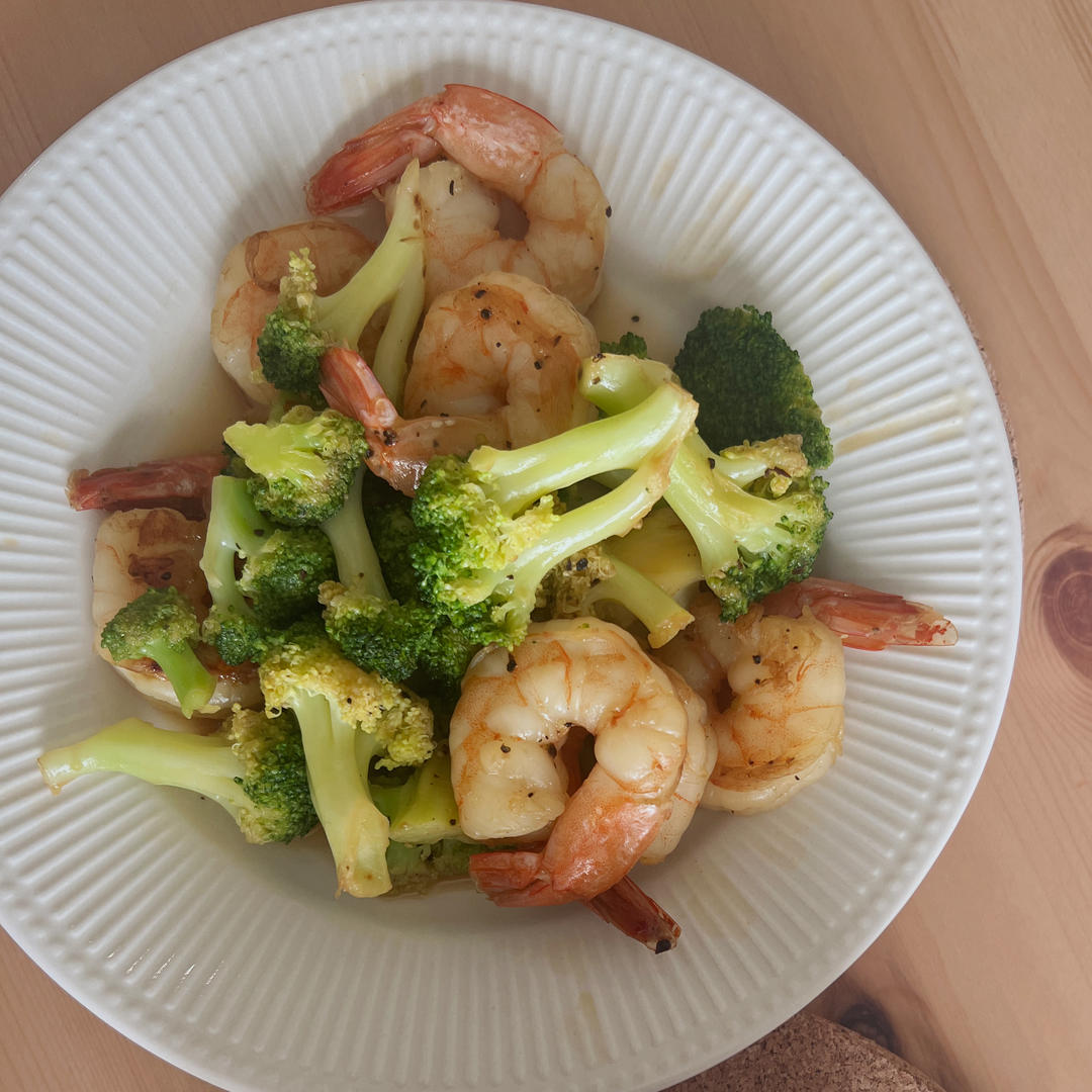 低脂西蓝花炒虾仁