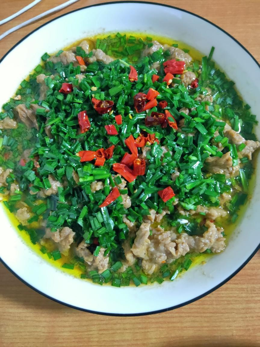 改良版水煮牛肉之【韭香牛肉】的做法