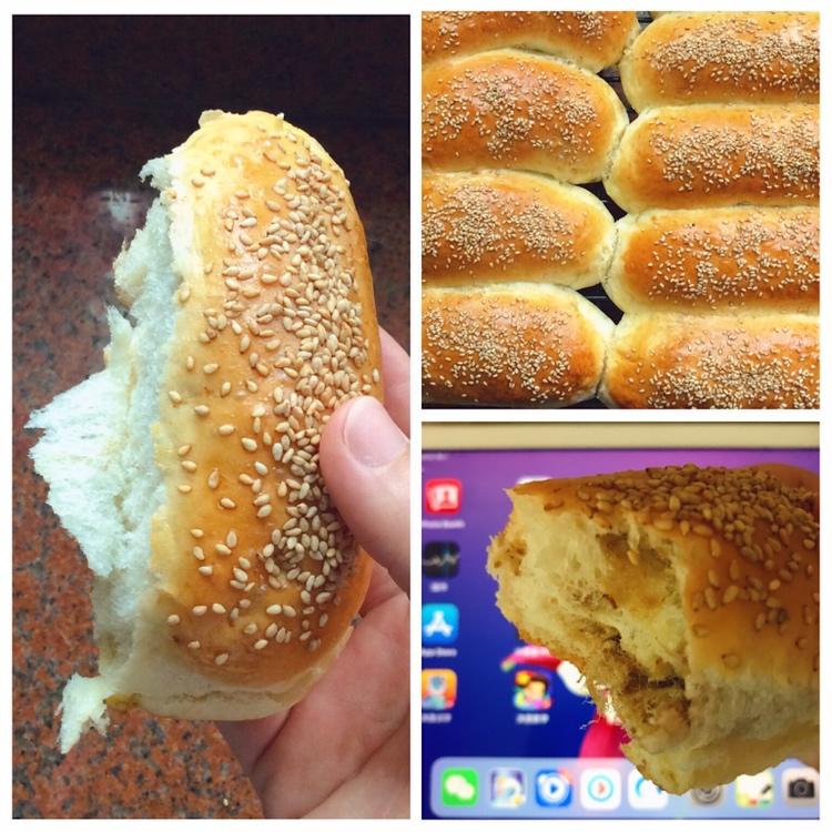 肉松沙拉酱小餐包（中种法）