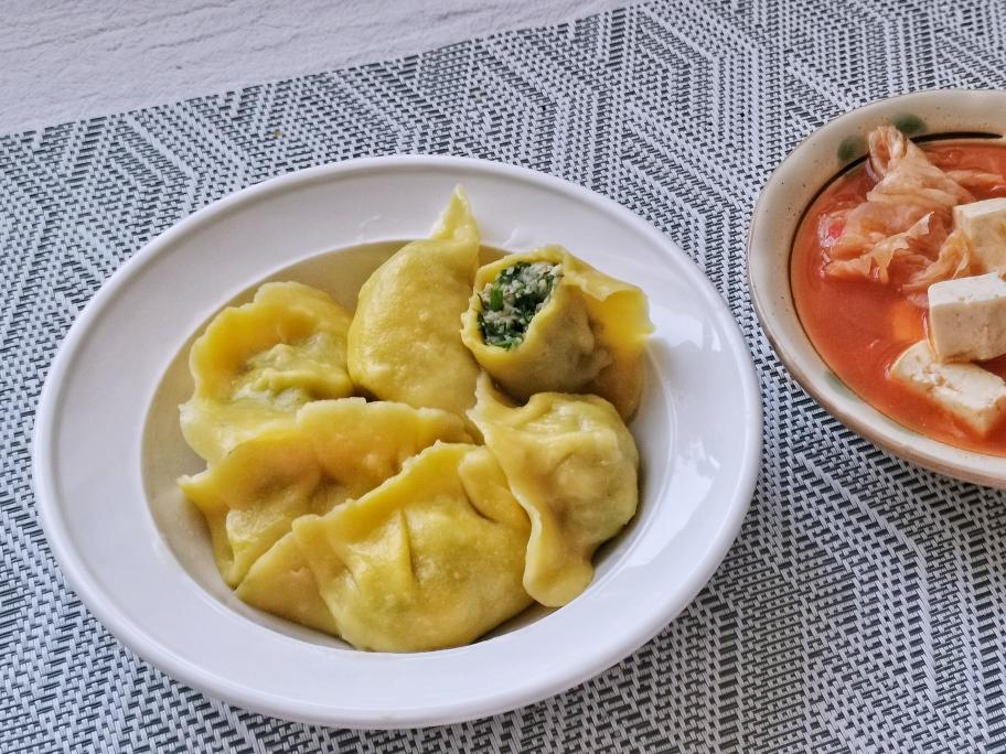 减脂适合吃的茴香鸡胸肉玉米面饺子！的做法