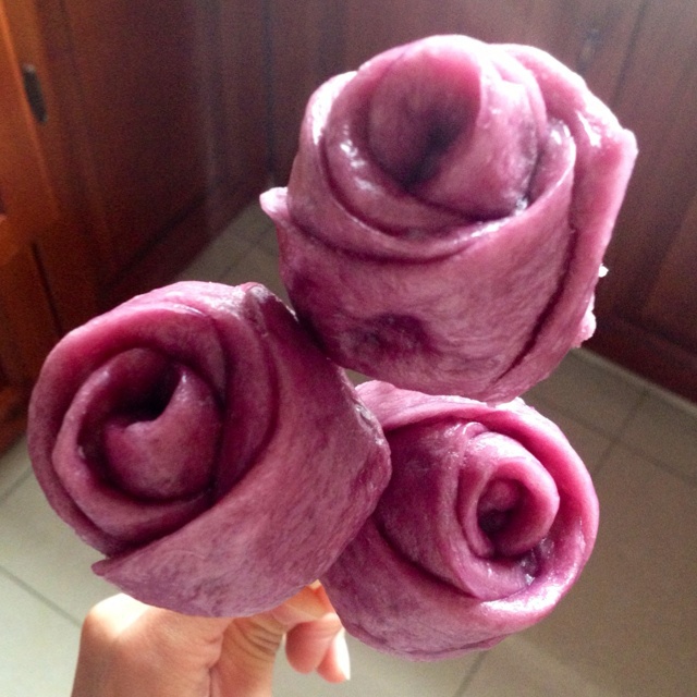 紫薯玫瑰花馒头
