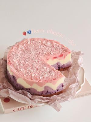 ⛱夏日免烤甜品🍓🫐高颜值莓果芝士蛋糕的做法 步骤16