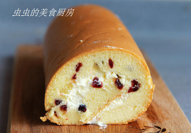 蔓越莓蛋糕卷的做法步骤图 怎么做好吃 虫虫和美食 下厨房