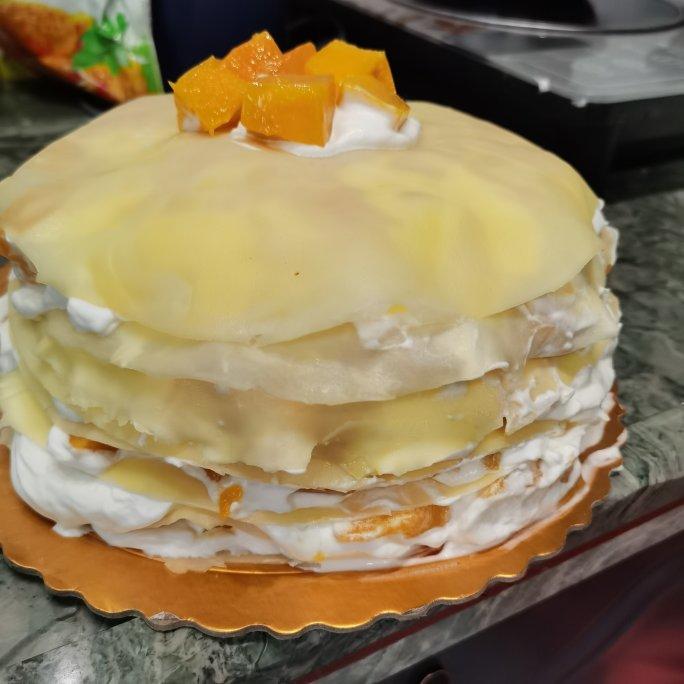 家庭简易版😚健康美味😍“芒果千层酸奶蛋糕🍰”