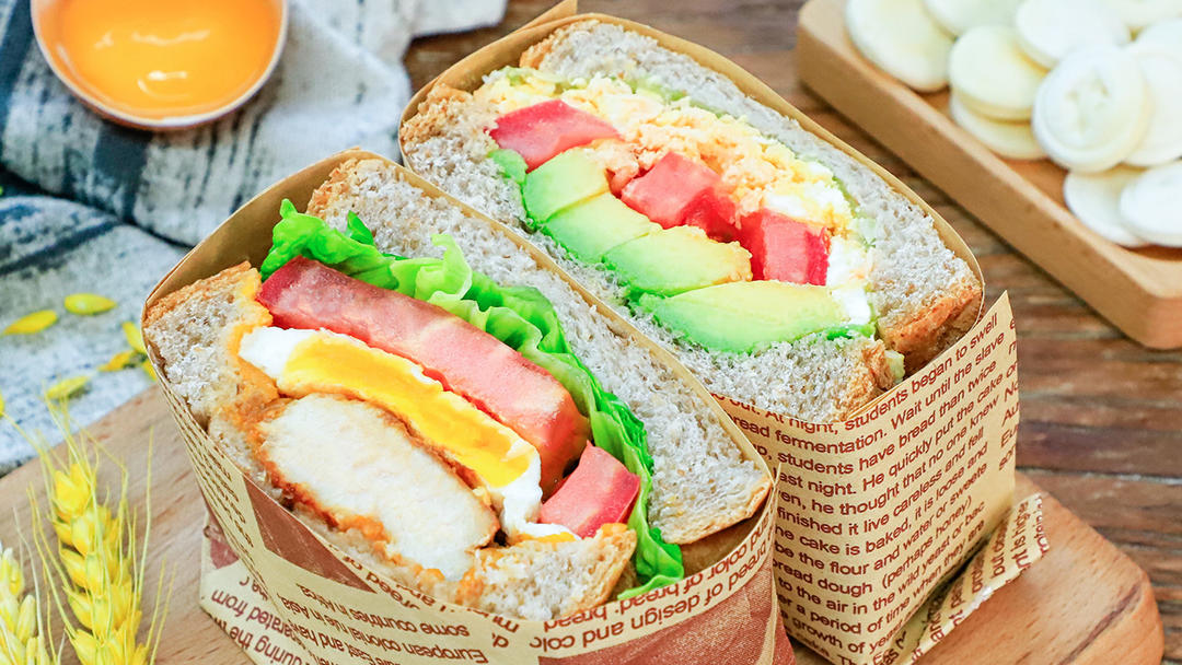 三文鱼牛油果三明治