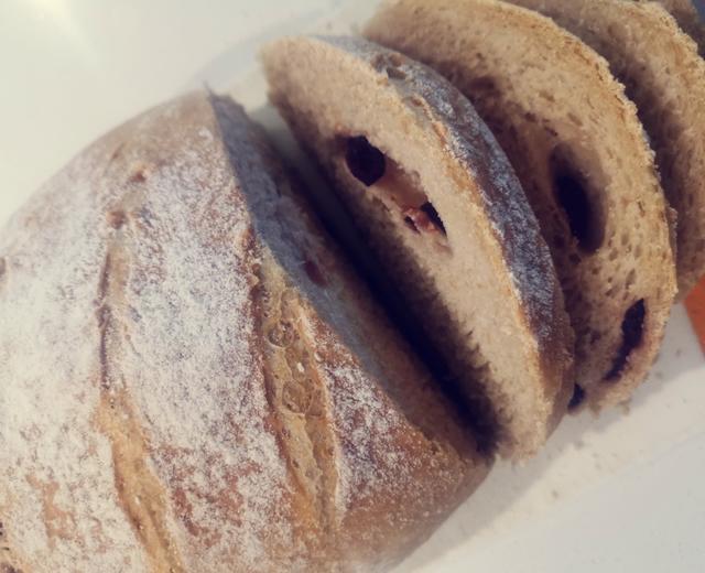 50%全麦蔓越莓欧包的做法