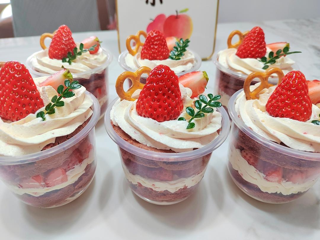🍓草莓波波杯蛋糕——草莓奶油！8杯