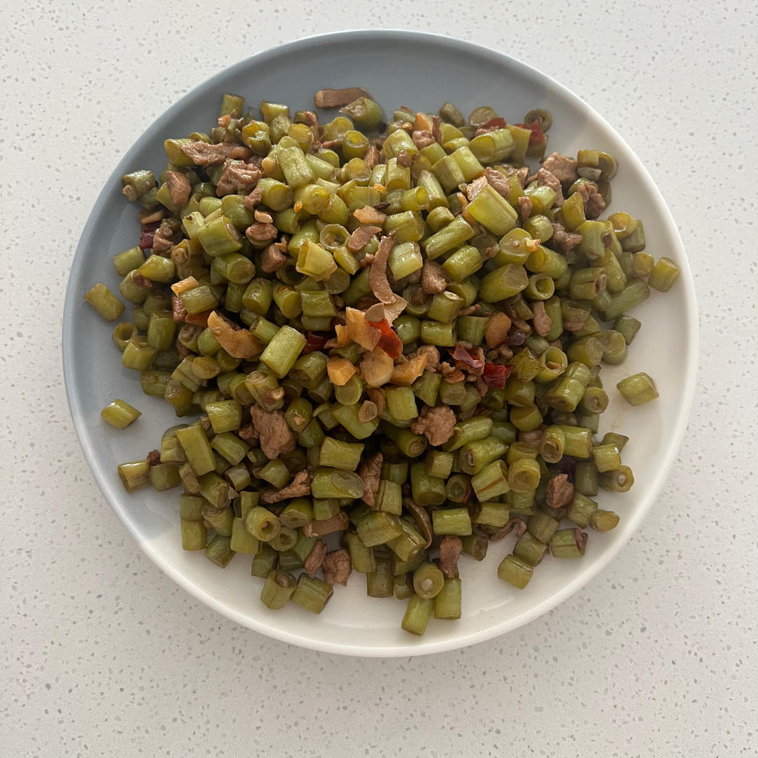 豆角炒肉末