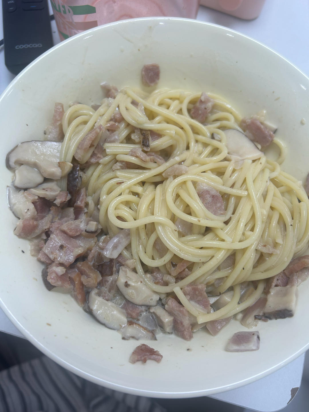 奶油蘑菇培根意大利面