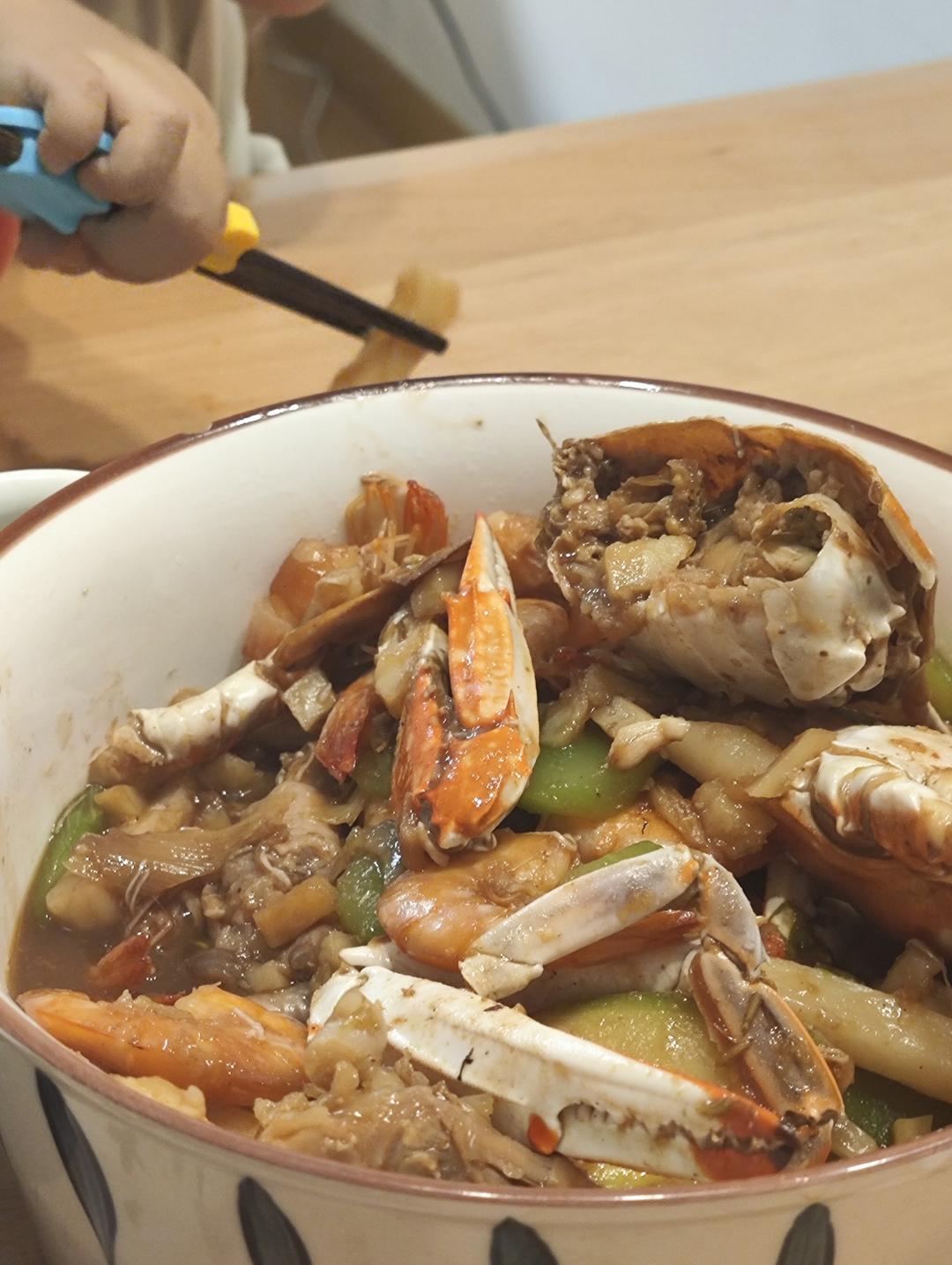 鲜虾鸡爪煲（无蟹蟹肉煲）