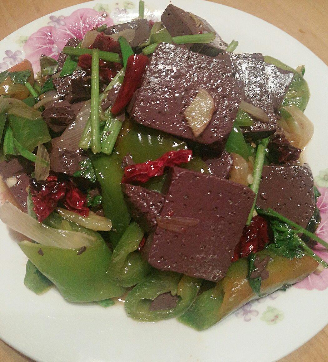 辣炒羊血