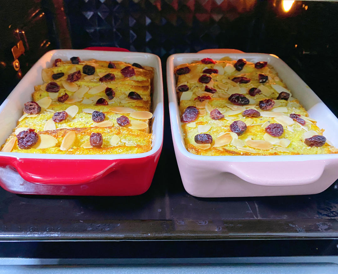 超简单的法式牛奶吐司布丁早餐