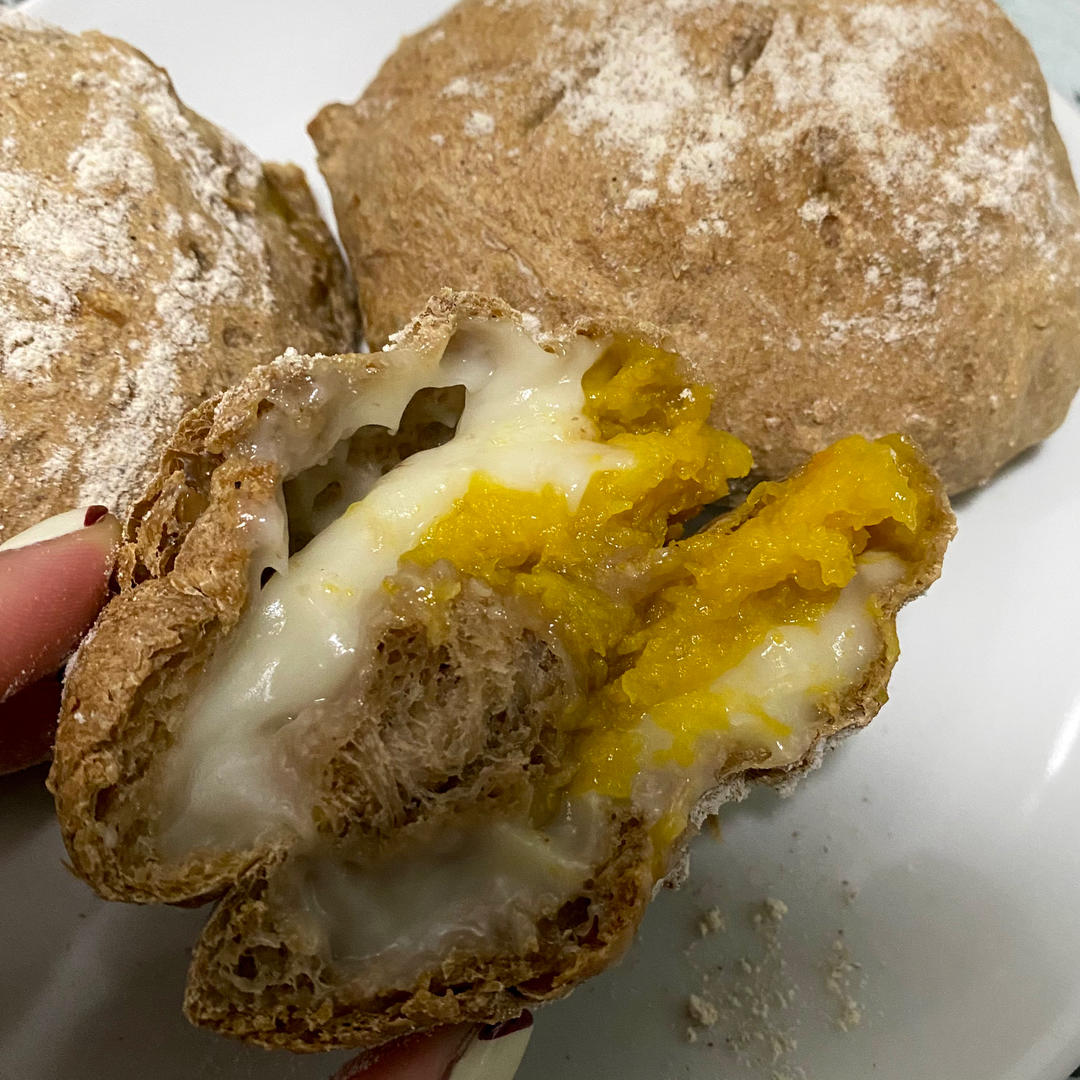 南瓜麻薯软欧包（免揉版）