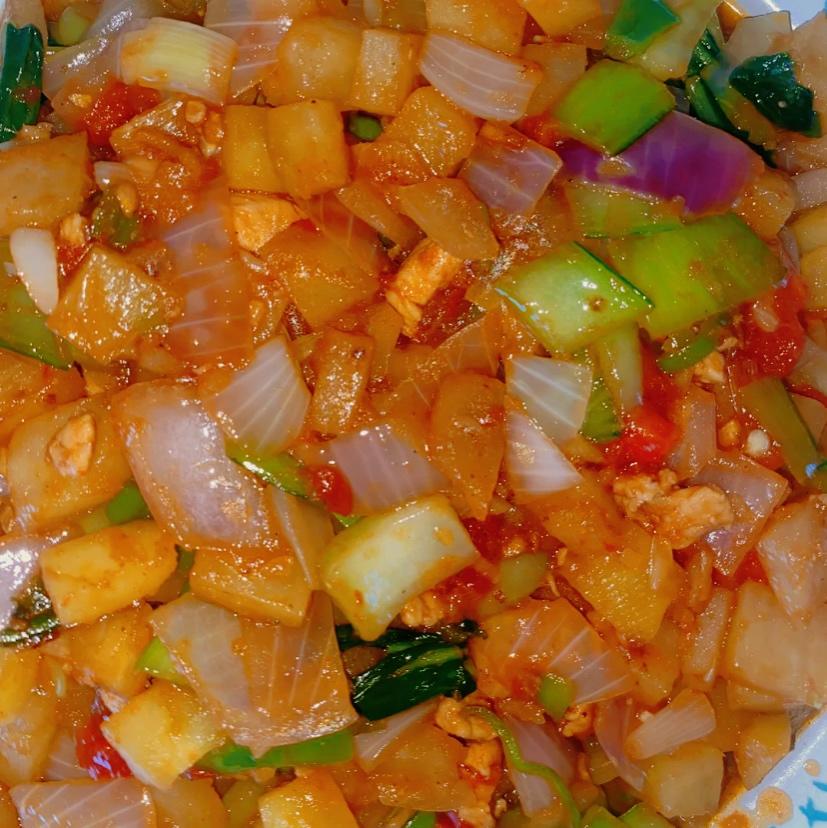 拌面炒菜丁的做法