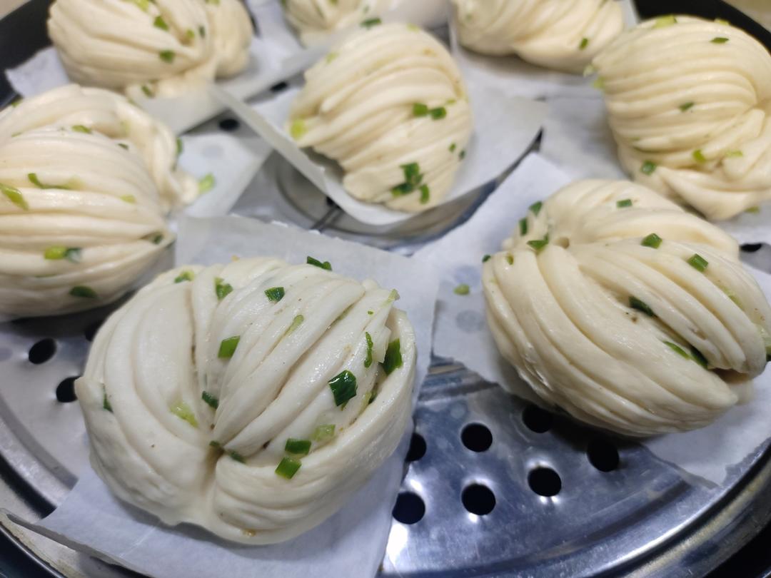 葱油花卷，一根筷子卷出漂亮的造型