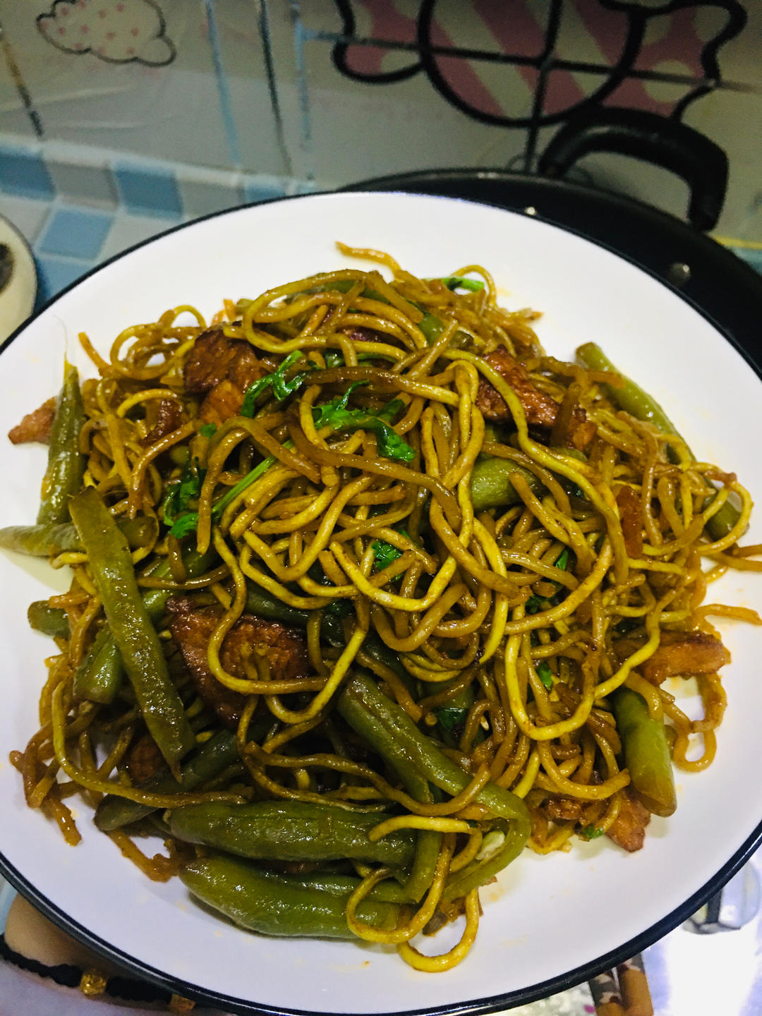 地道老北京扁豆焖面 豆角焖面 太好吃小心吃撑哦