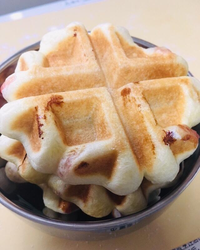 芝士香肠酵母版华夫饼—kenwood松饼机