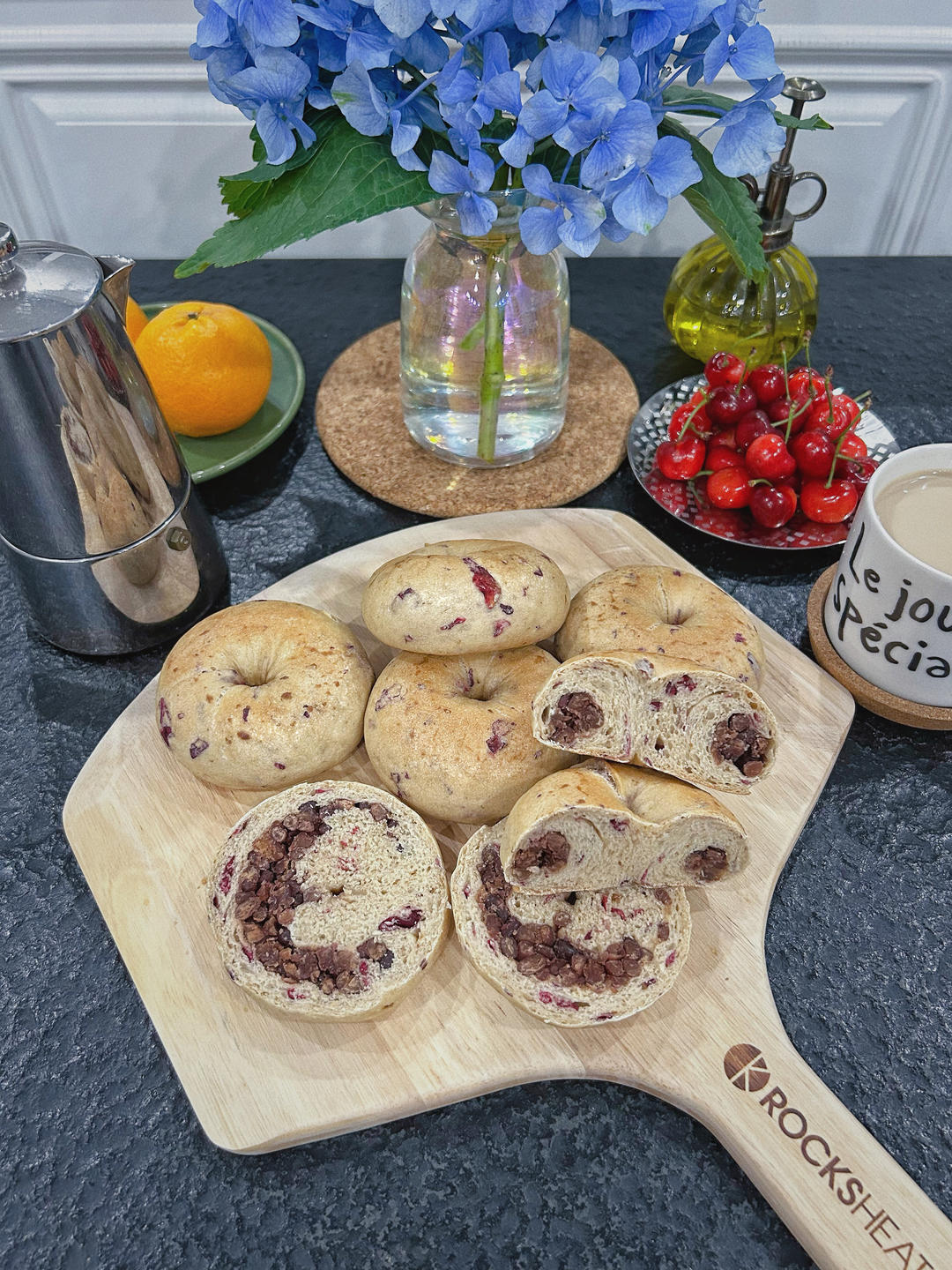 玫瑰乳酪贝果「黑糖玫瑰贝果」