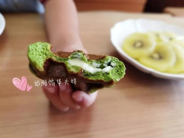 抹茶红豆华夫饼