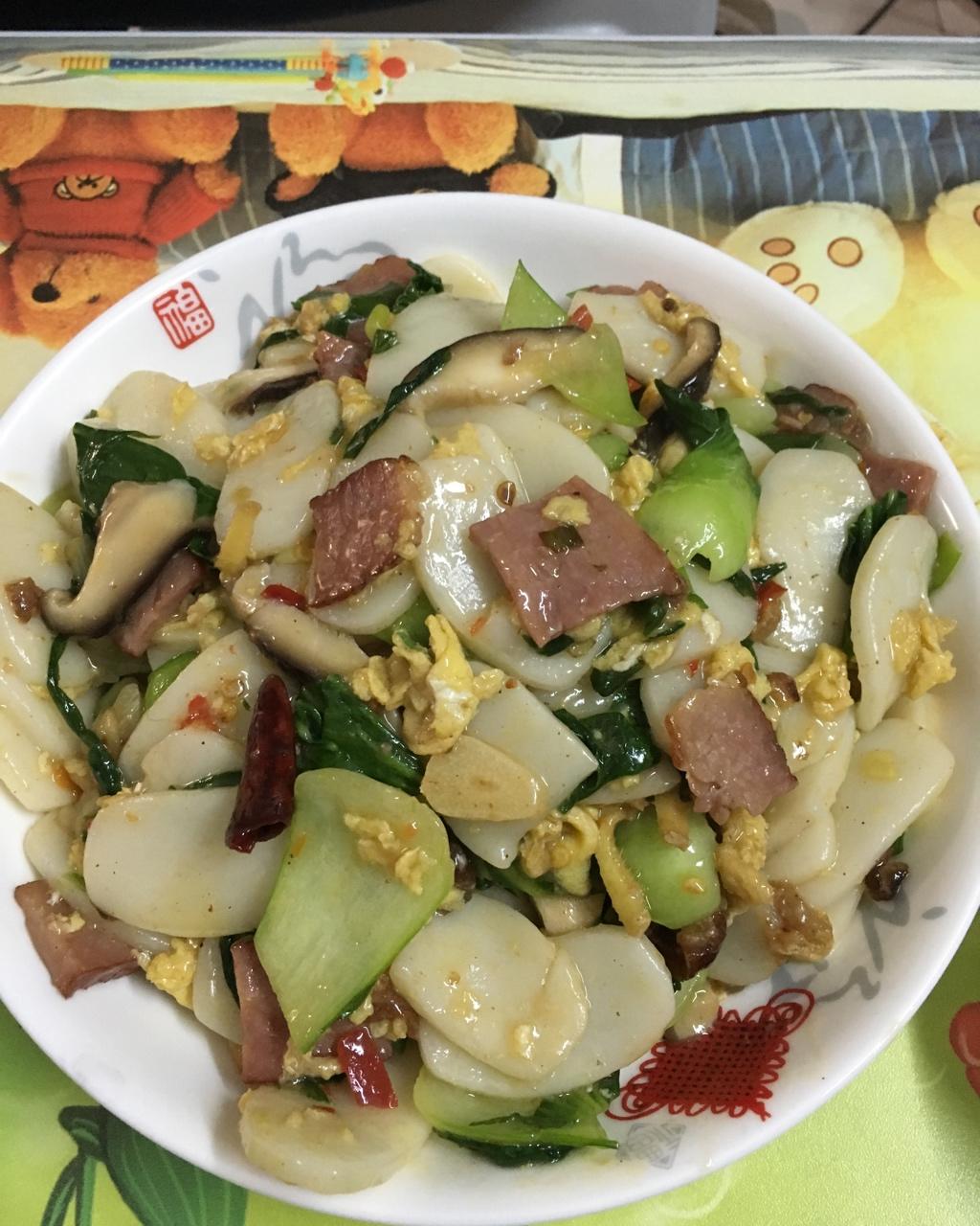 腊肉炒年糕
