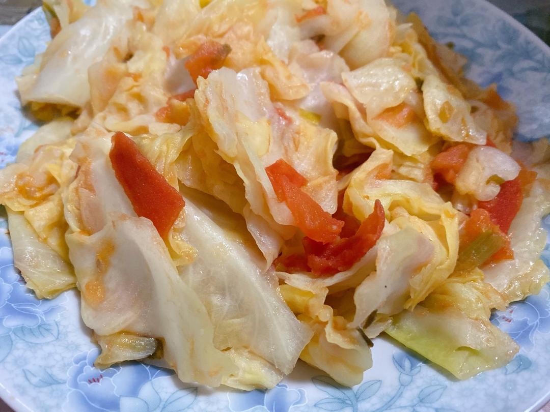 番茄炝炒圆白菜