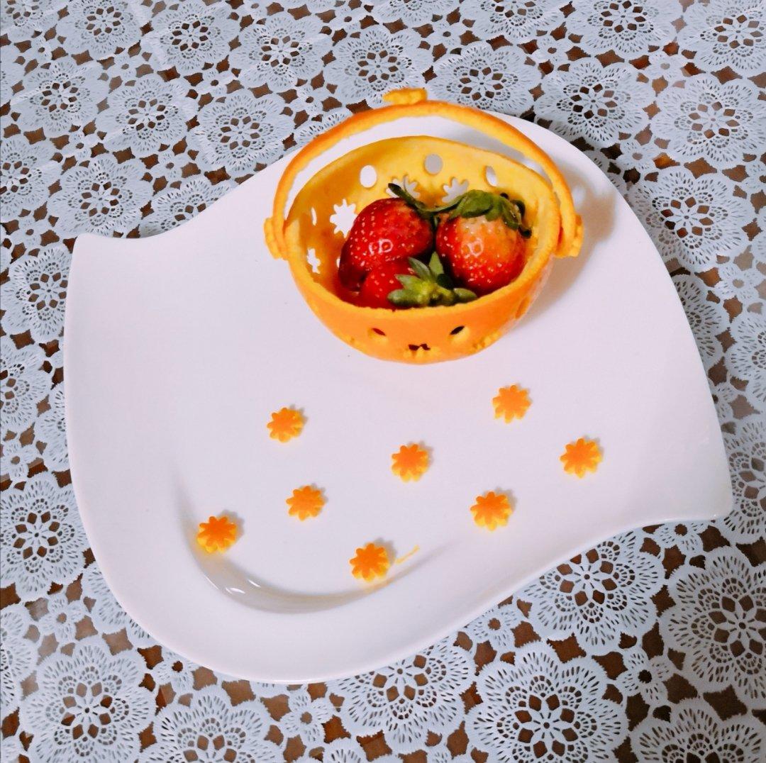 🎋橙皮花篮盘饰拼盘摆盘（巧去橙皮）