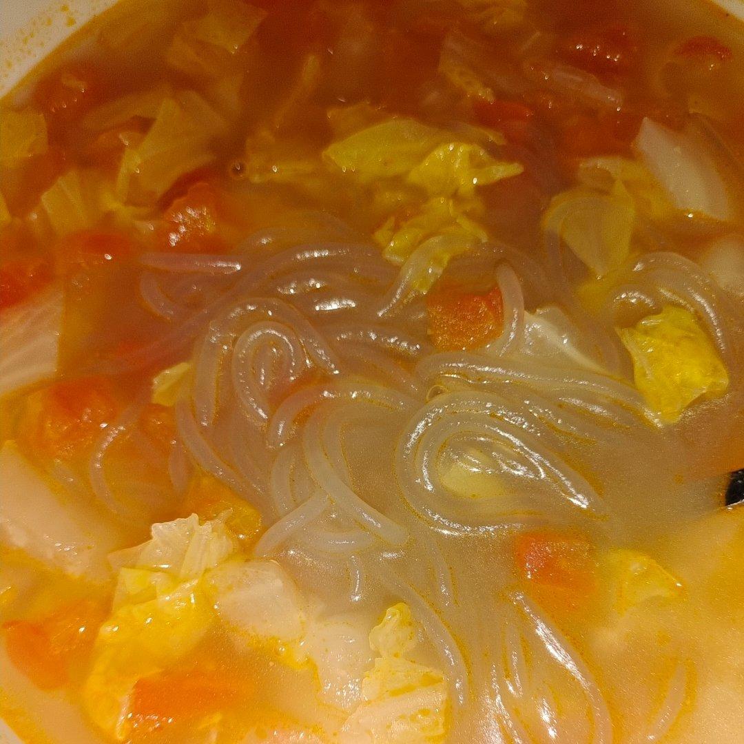 tasukuyo做的清汤火锅重生记番茄白菜粉丝汤