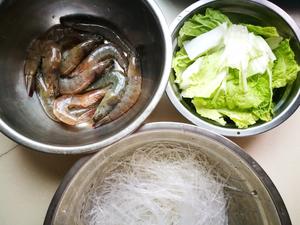 白菜烧虾的做法 步骤1