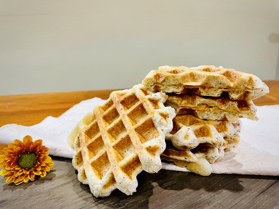 少油黑麦麻薯华夫饼【健康主食】