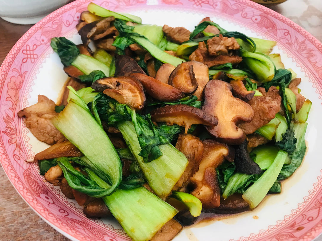 香菇油菜炒肉