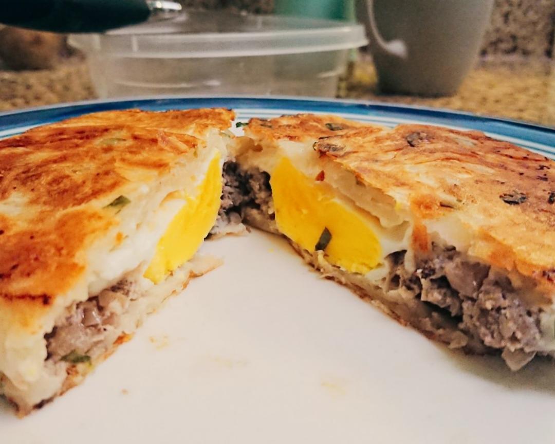 懒人简易手抓饼版灌汤爆汁酥脆牛肉馅饼