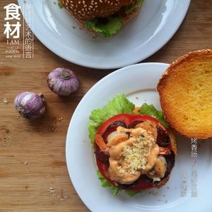 烤香肠·凤尾虾汉堡的做法 步骤6