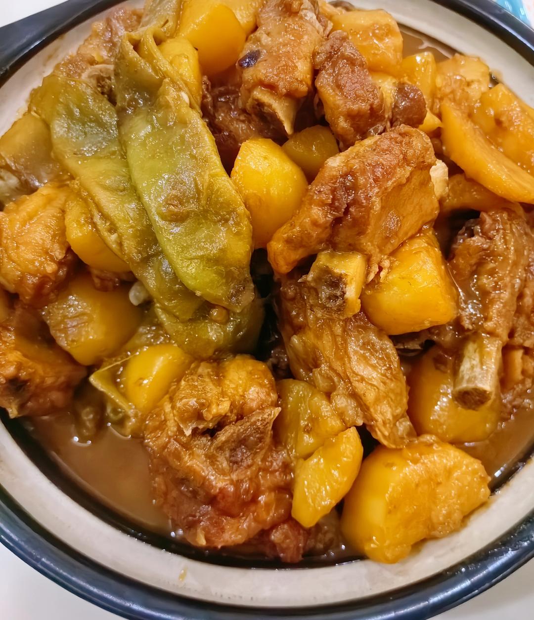 排骨炖豆角土豆——东北夏天必备