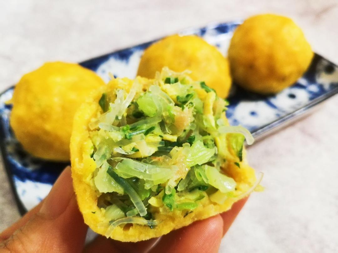玉米面菜团子的做法
