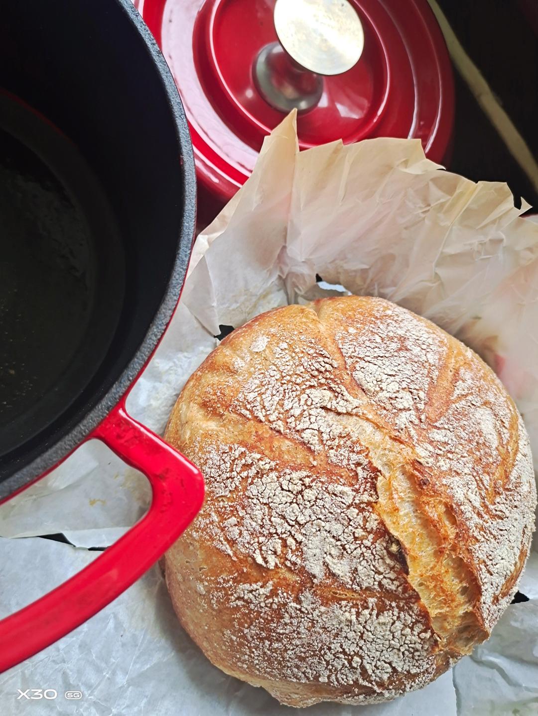 低卡！简单好操作的铸铁锅基础欧包(1080大卡）