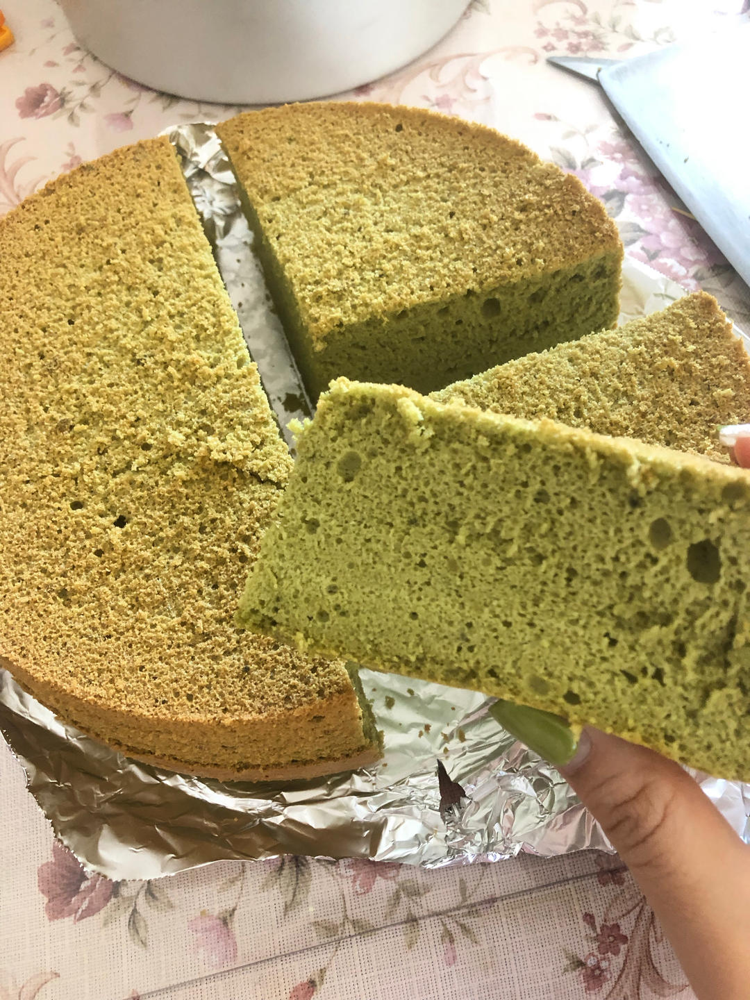 8寸抹茶戚风蛋糕