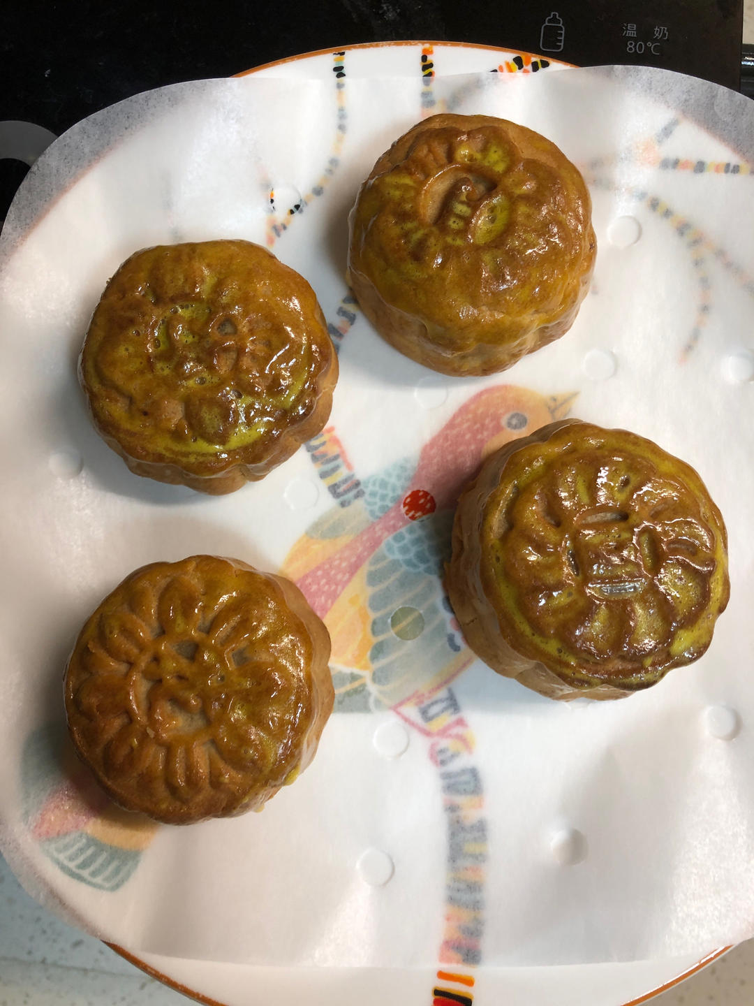 豆沙咸蛋黄广式月饼（空气炸锅版）