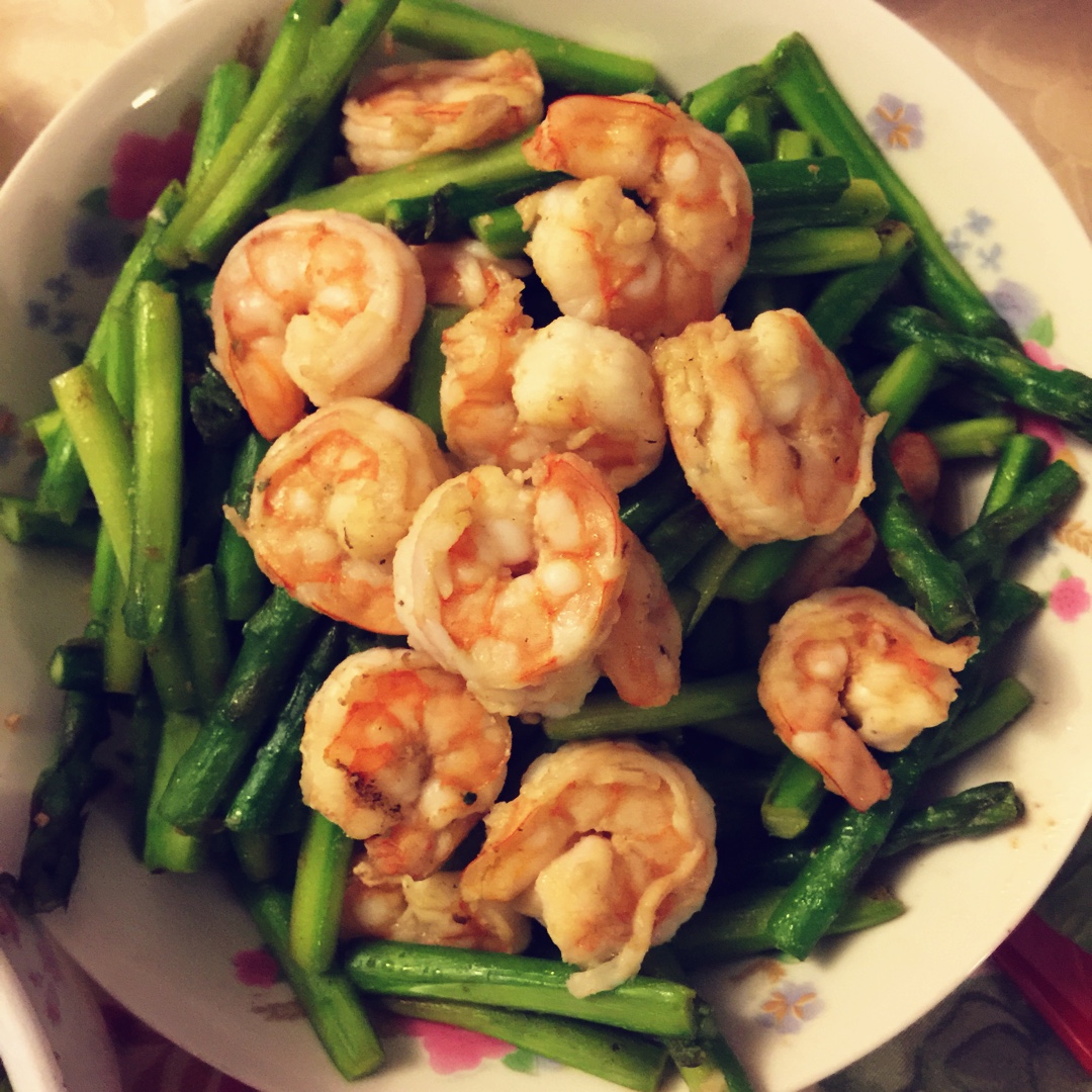 清炒芦笋虾仁