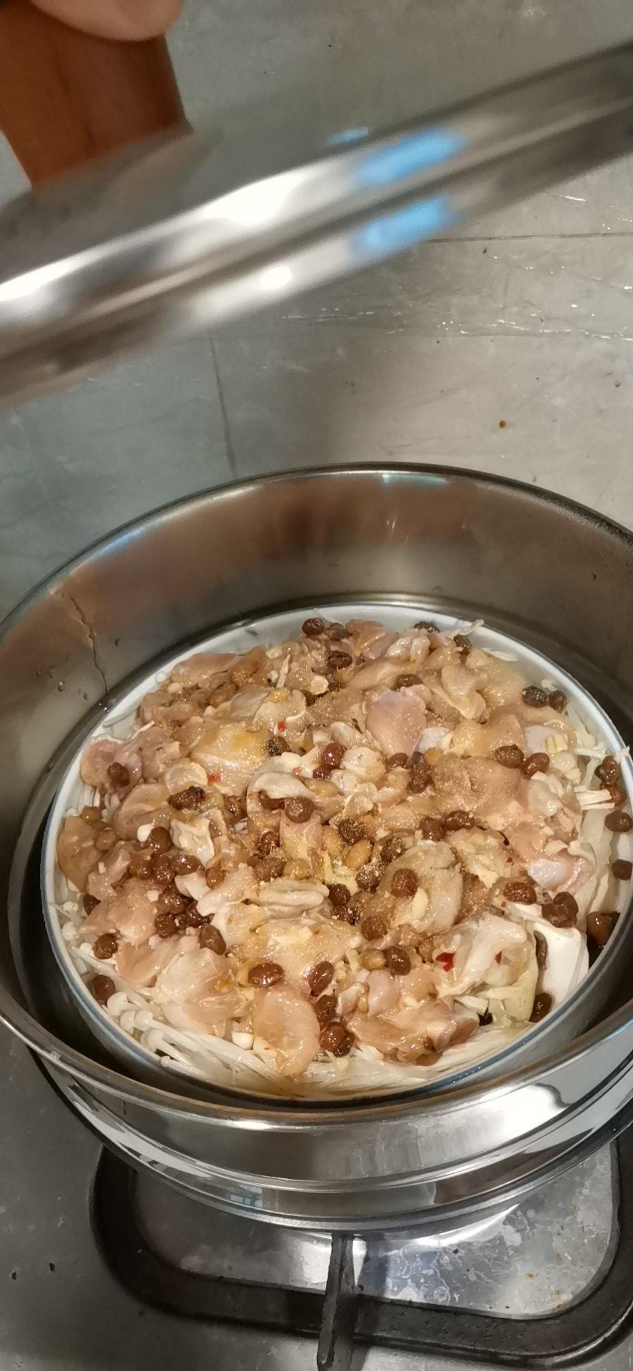 【低卡】豆豉双菇蒸鸡