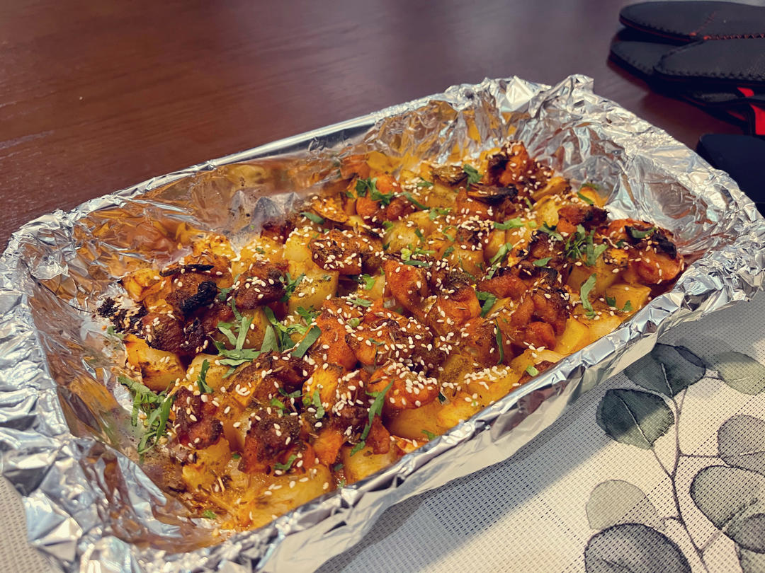 烤奥尔良鸡腿肉土豆