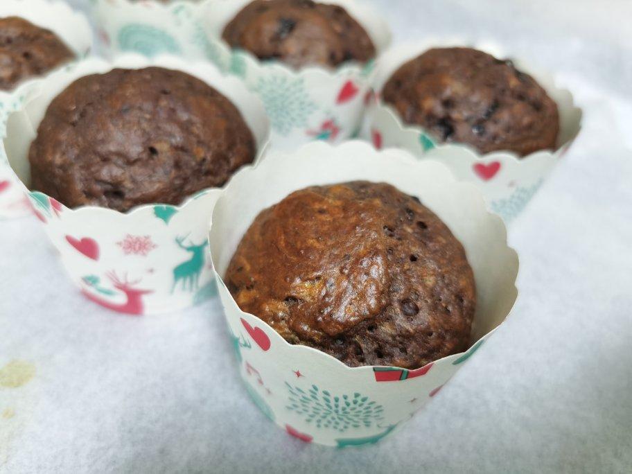 无糖无油全麦可可香蕉玛芬｜一人份健康甜品#Healthydessert#