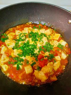 酸甜绵软的番茄鸡蛋炖豆腐的做法 步骤16