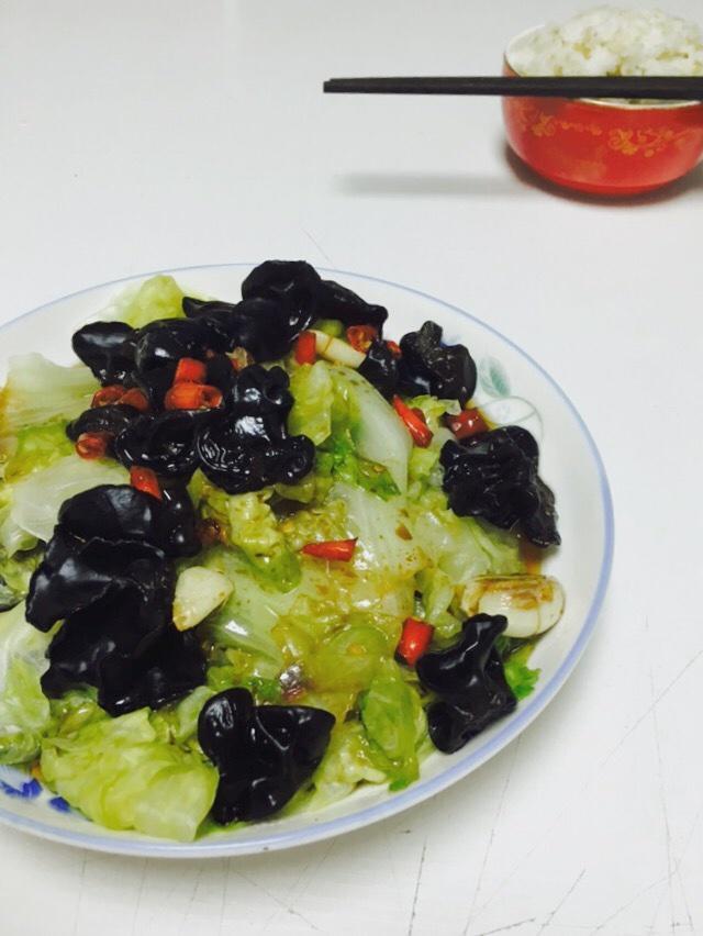 热浇生菜木耳（无盐少油）