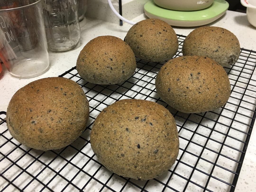黑芝麻全麦餐包 100%纯全麦