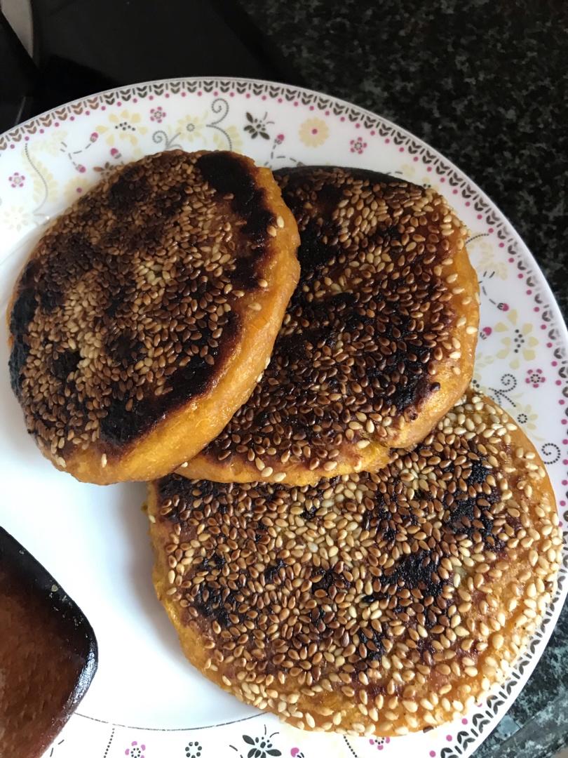 红蜜豆南瓜饼