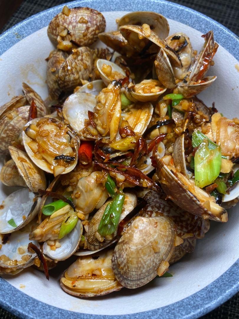 辣炒花蛤(不放盐  比路边摊还好吃的花蚬子)