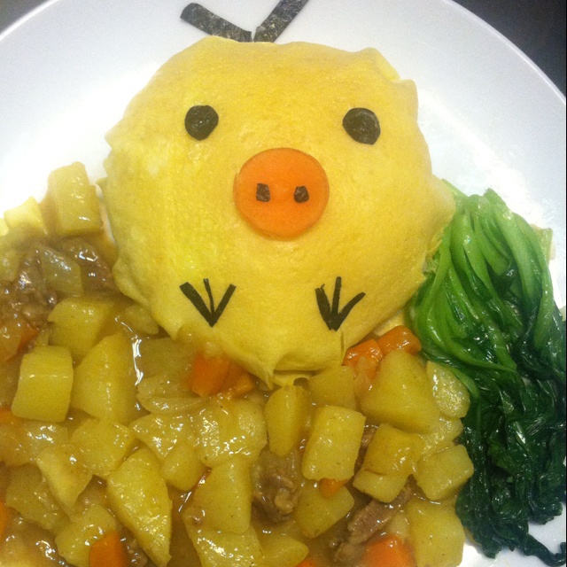 小鸡蛋包饭便当