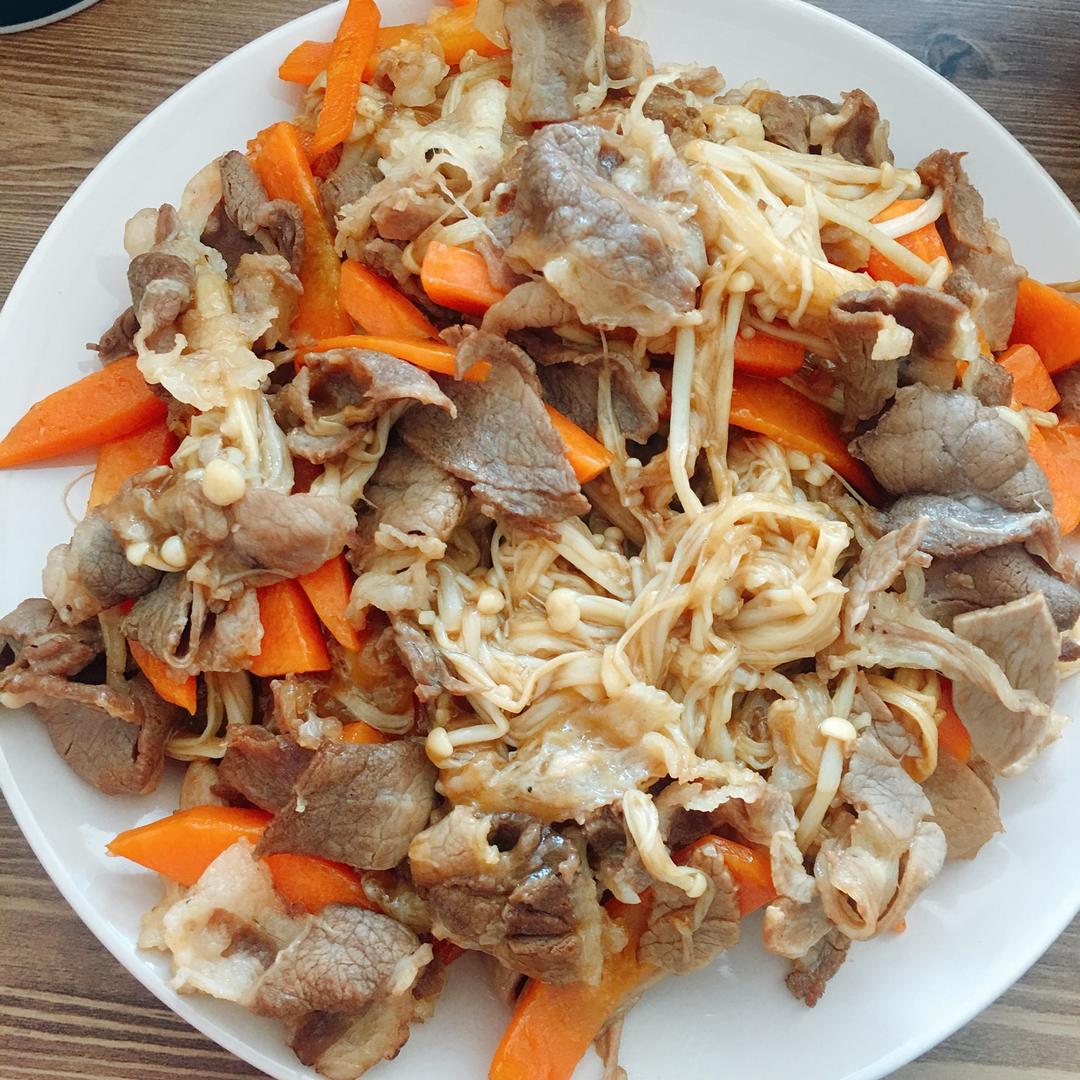 老丁的私房菜-金针菇肥牛