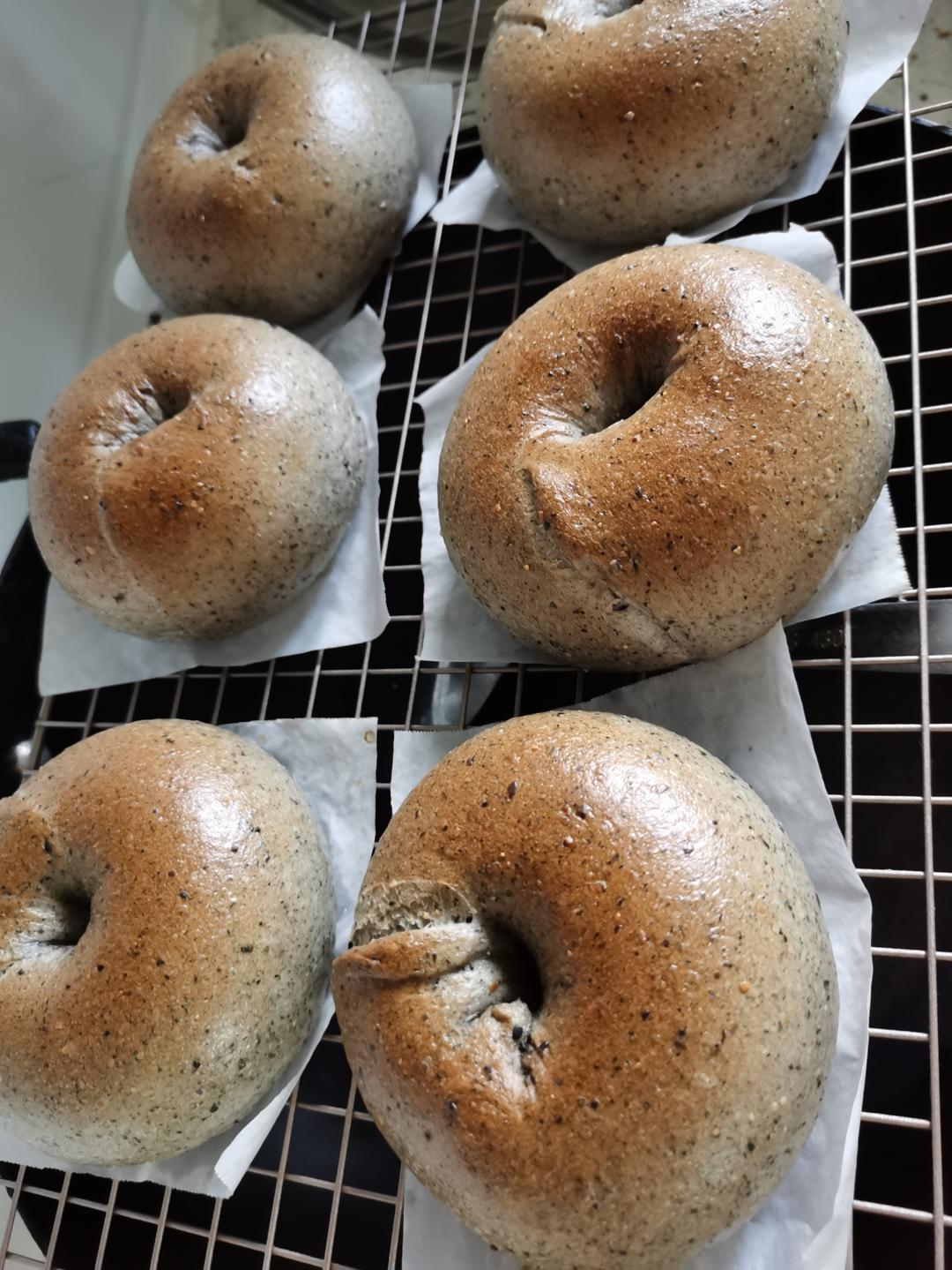 私藏🌟黑芝麻贝果🥯无油低糖低卡